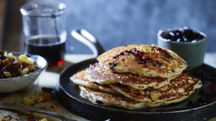 Huckleberry Pancakes staged. Photo by Dan Goldberg Photography