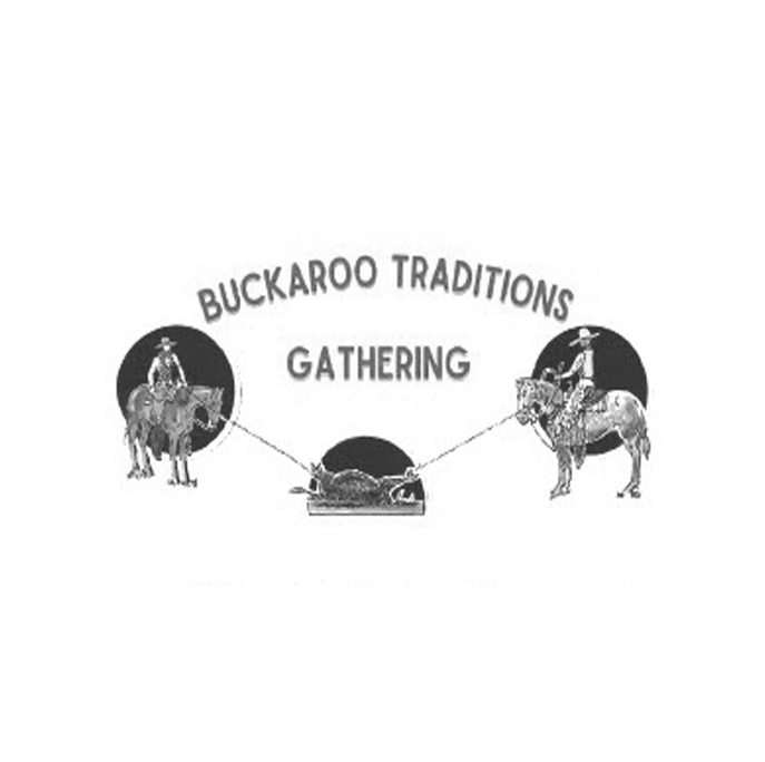 buckaroo traditions gathering black & white logo