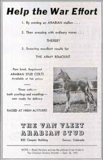 Van Vleet Arabians Ad