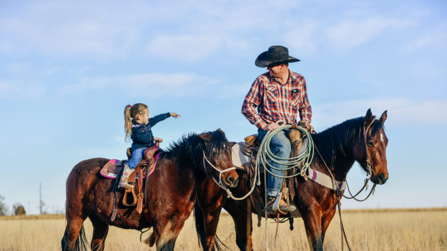 Father and Son using their 5 star equine pads